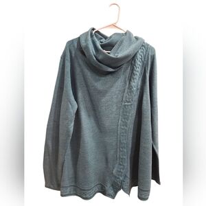 Croft & Barrow Teal Cowl Neck Sweater